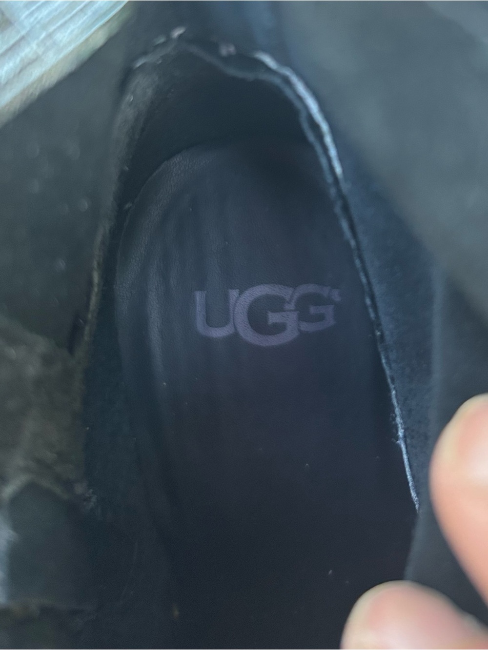 UGG Elora Black Suede Ankle Boots with Crisscross Strap Size 9 - Picture 7 of 13